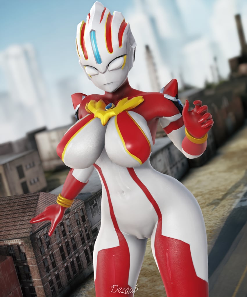 3d alien alien_girl alien_humanoid building buildings female female_focus female_only giantess large_breasts original original_character thick_thighs ultraman_(franchise) visible_pussy