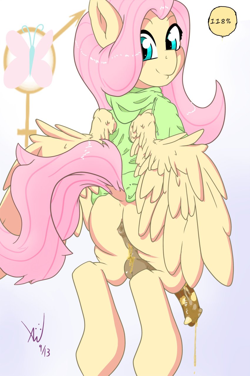 desperation fluttershy_(mlp) full_bladder futa_only futanari my_little_pony omorashi peeing urination urine