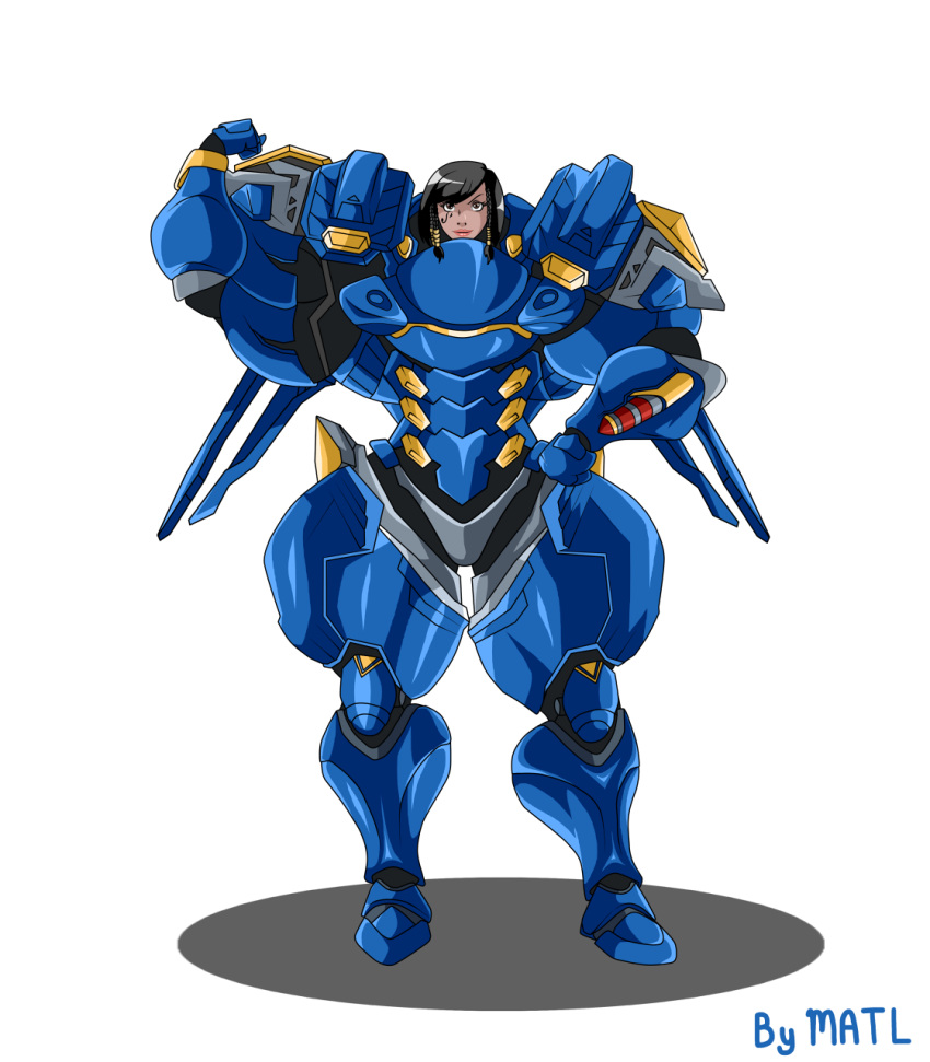 abs armor biceps black_hair breasts extreme_muscles female hair long_hair matl muscles muscular muscular_arms muscular_female muscular_legs muscular_thighs overwatch pecs pharah