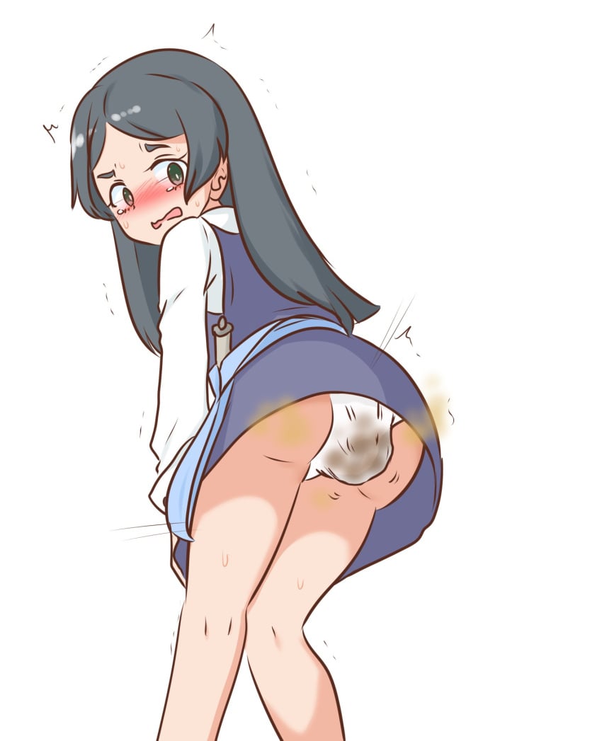 1girls ass barbara_parker blush female little_witch_academia panties scat school_uniform shit soiling water_noodle