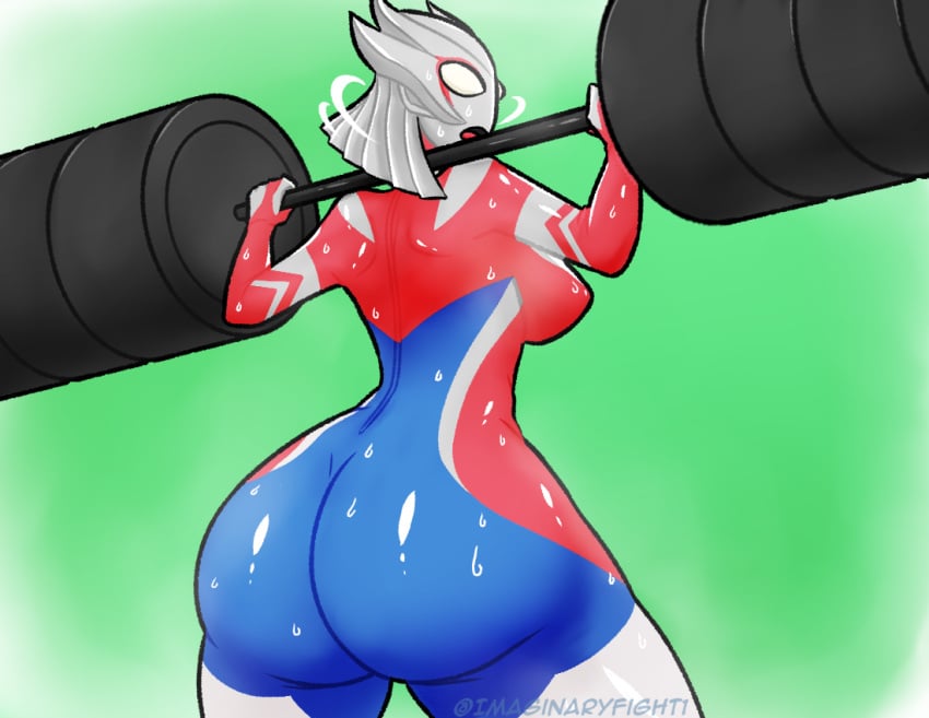 alien alien_girl alien_humanoid dumptruck_ass large_ass original original_character ultraman_(franchise) weightlifting