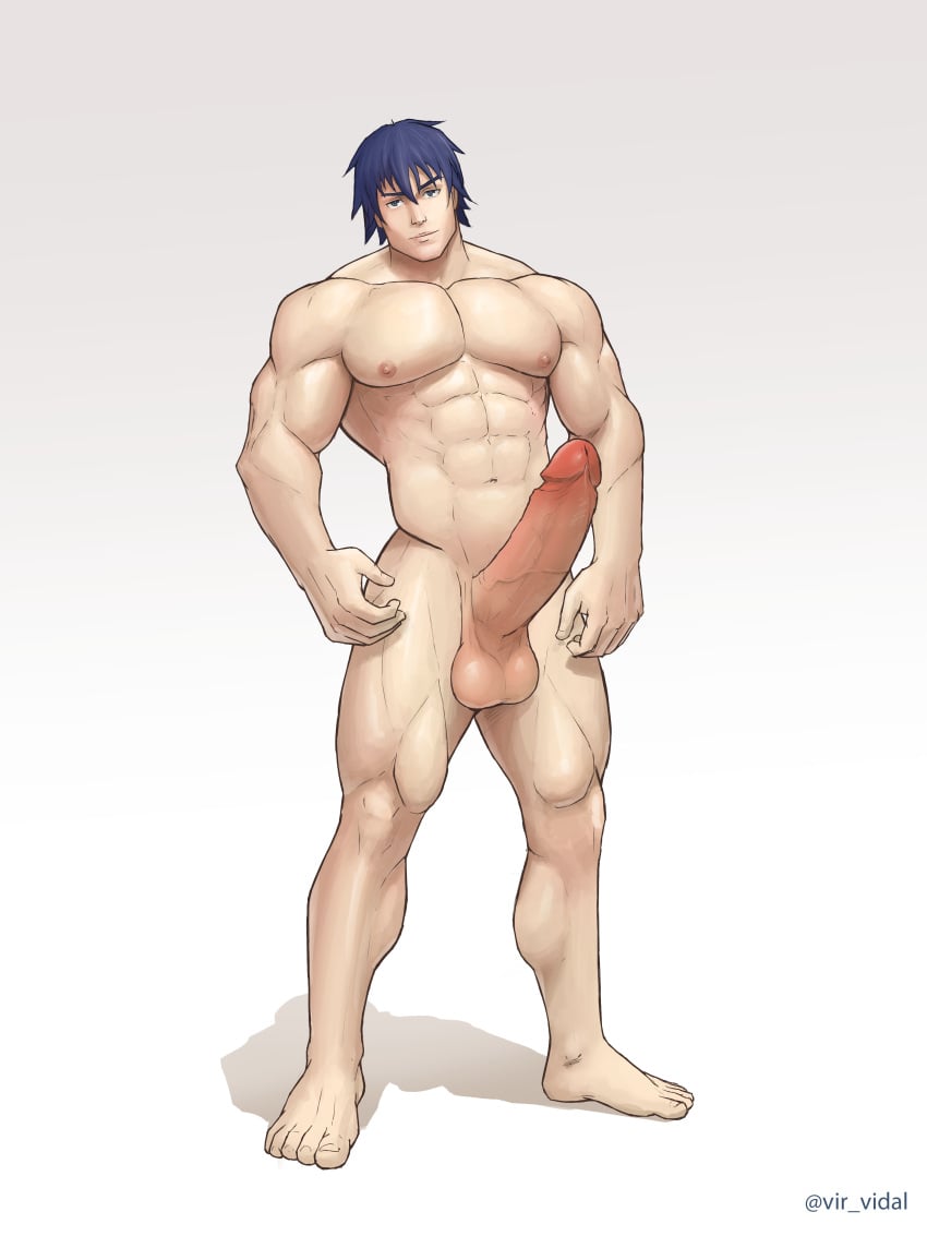 balls bara big_penis boner erection hagure_yuusha_no_estetica male male_only muscles muscular nude ousawa_akatsuki penis solo solo_male vir_vidal