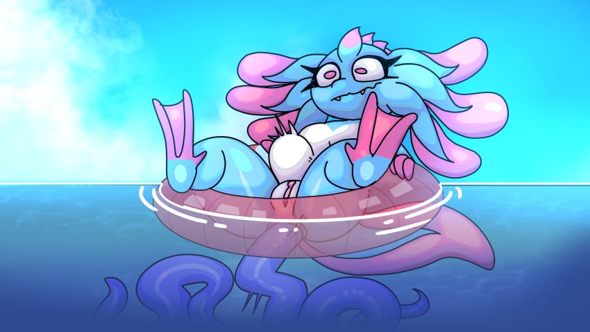 absurd_res amphibian anal anal_sex anthro axolotl axolotl_humanoid axolotl_tail female female_penetrated hi_res marine mole_salamander penetration pool_float pool_toy salamander sex tentacle tentacle_creature tentacle_in_ass tentacle_penetration tentacle_sex water