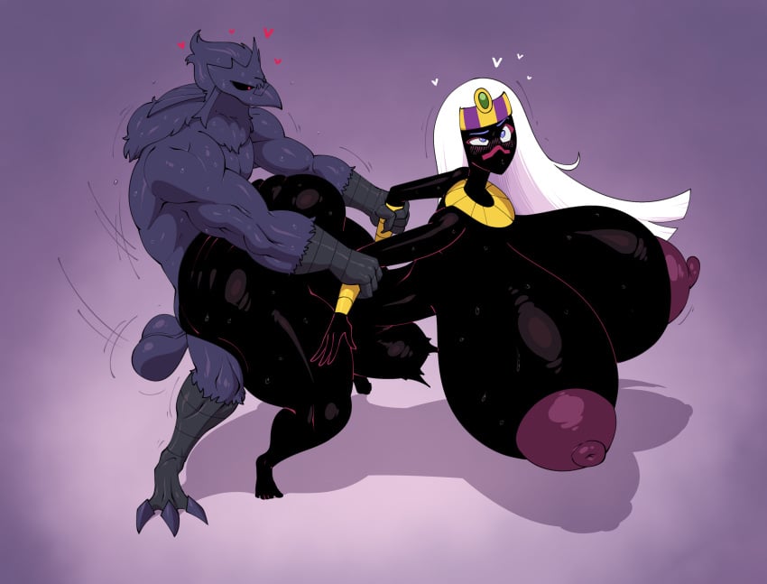 1boy 1girls 5_toes alien alien_humanoid anthro anthro_penetrating anthro_penetrating_humanoid areola areolae ass avian balls beak belly_bulge big_areola big_ass big_breasts big_nipples big_thighs black_body black_sclera black_skin bouncing_breasts breasts breasts_bigger_than_head corviknight daredemon7000 duck_dodgers duo fat_ass feet female fingers functionally_nude generation_8_pokemon genitals gigantic_breasts hair heart_symbol hi_res highres huge_ass huge_breasts humanoid humanoid_on_anthro humanoid_penetrated hyper hyper_breasts interspecies long_hair male male/female martian motion_lines mouthless nintendo nipples nude penetration pokemon pokemon_(species) prison_guard_position purple_body purple_eyes purple_fur purple_skin queen_tyr'ahnee red_eyes sex sex_from_behind stomach_bulge sweat sweaty_ass sweaty_breasts thick_ass thick_thighs thighs toes top_heavy white_hair wrist_grab