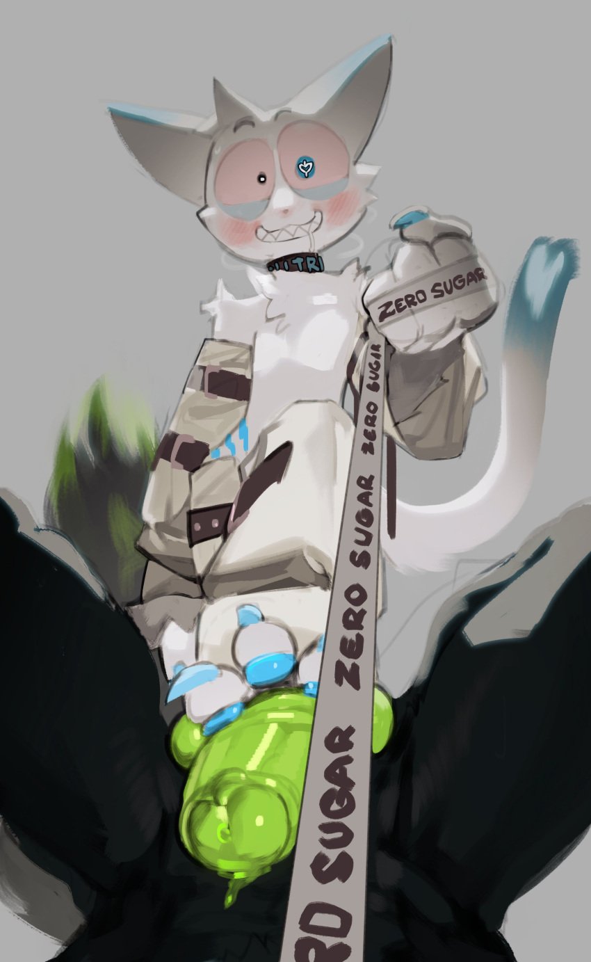 2025 3_toes 4_fingers abs absurd_res anthro anthro_on_anthro anthro_pov armwear balls barefoot black_body black_fur black_tail black_text blue_body blue_claws blue_ears blue_eyes blue_fur blue_pawpads blue_tail blue_tail_tip blue_text blush blush_lines bodily_fluids breath canid canine chest_tuft claws clothing collar dipstick_tail dominant drooling duo english_text erection eyebrows faceless_anthro faceless_character faceless_male featureless_chest feet felid feline fingers first_person_view fluffy fluffy_tail foot_on_balls fur genitals glans green_balls green_body green_fur green_glans green_penis green_precum green_tail grey_background grin heart_eyes heart_symbol hi_res holding_leash holding_object humanoid_genitalia humanoid_penis insane interspecies kogito leash leashed_pov legwear looking_at_viewer looking_down looking_down_at_viewer lying male male/male male_pov mammal markings monster_energy mostly_nude mostly_nude_anthro mostly_nude_male multicolored_body multicolored_ears multicolored_fur on_back pawpads penis pink_nose pink_sclera pointy_ears prick_ears quads restraints saliva sharp_teeth simple_background size_difference small_dom_big_sub smile straitjacket submissive tail tail_markings teeth text text_on_collar toe_claws toes tuft two_tone_body two_tone_ears two_tone_fur two_tone_tail white_body white_ears white_fur white_tail wide_eyed