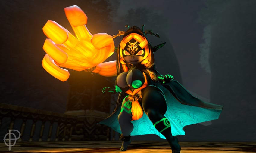3d 3d_(artwork) areolae big_breasts breasts female female_only glowing_hair imp_midna kabalmystic_(style) midna multicolored_skin nintendo nipples nude nude_female orange_hair ordinarypictures2 pussy shortstack the_legend_of_zelda the_legend_of_zelda:_twilight_princess