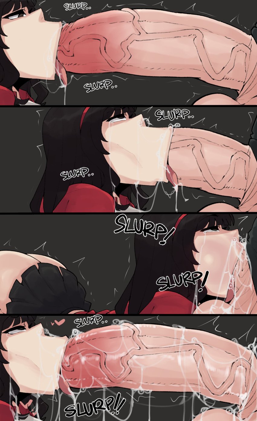 1futa 1girls 2d amagi_yukiko atlus big_breasts big_penis black_hair breasts breasts_out busty busty_female deepthroat fellatio female gigantic_penis horu huge_cock hyper hyper_penis light-skinned_female light-skinned_futanari light_skin penis penis_out penis_over_eyes persona persona_4 persona_5 sucking sucking_penis tae_takemi tagme tongue_out