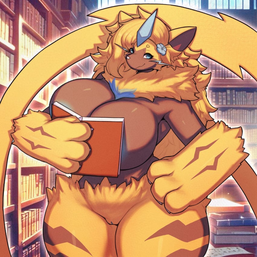 aurora_(nbanoob) big_breasts breasts cleavage female furry huge_breasts orangedog pokemon pokemon_(species) tagme thick_thighs wide_hips zeraora