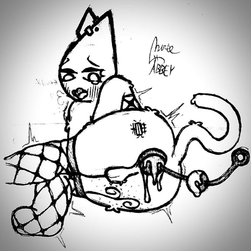 abbeyrolls anal anal_beads anal_beads_in_ass anal_sex anthro ass balls blush bodily_fluids butt_focus clothing ear_piercing felid fishnet_clothing fishnet_legwear genitals hi_res legwear lying male male/male mammal object_in_ass on_side penetration piercing sex_toy sex_toy_in_ass sex_toy_insertion shaking shivering solo tail tattoo tears token tongue tongue_out