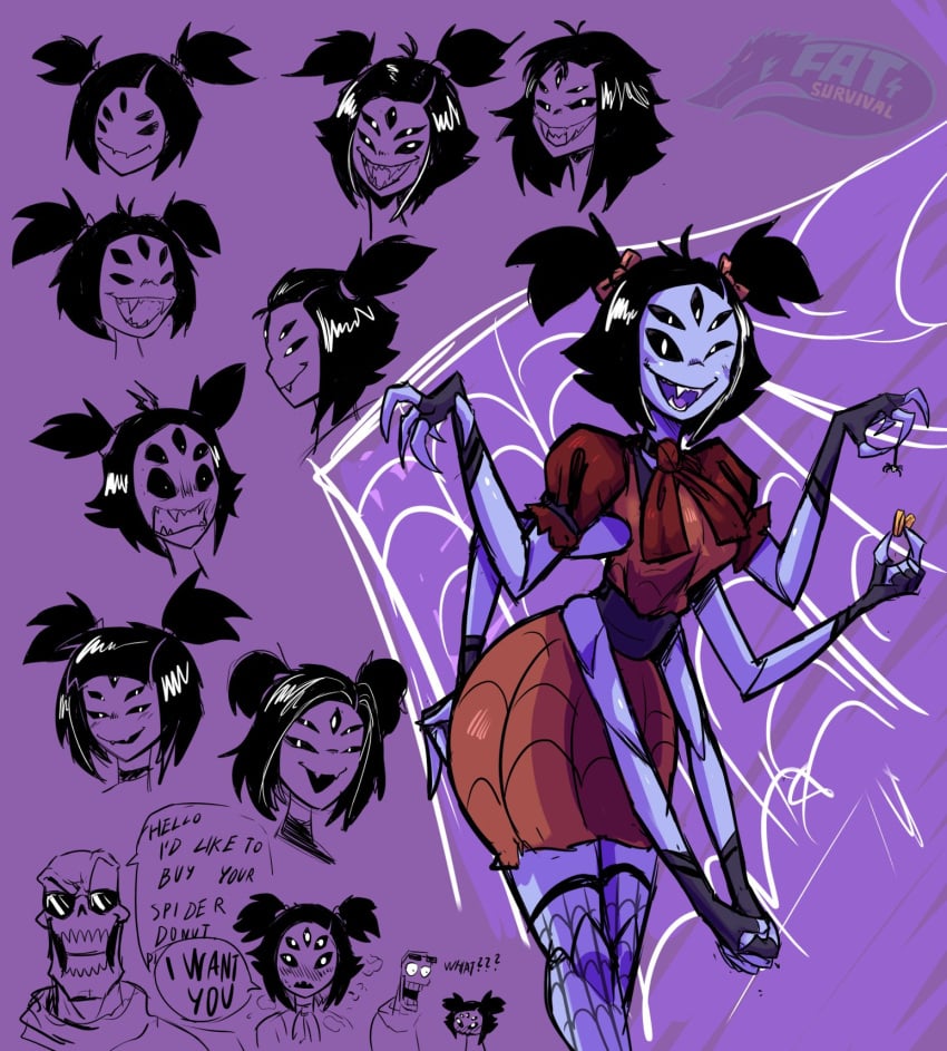 1boy 1girls 5_eyes 6_arms animated_skeleton arachnid arachnid_humanoid black_hair black_sclera blush blush_lines blushing bow breasts cute cute_fangs desire dialogue dress expressions expressive expressive_eyes eyebrows_raised fangs fat4survival fat_ass female fingerless_gloves fishnet_clothing fishnet_legwear fishnet_stockings fishnets hair_bun hair_down hairbow hand_on_ass hand_on_butt heavy_breathing hips_wider_than_shoulders hourglass_figure hourglass_figured_female male muffet no_background no_sex not_porn papyrus pigtails pose purple_background purple_skin red_dress safe safe_for_work sfw shocked_expression short_hair simple_background skeleton smaller_female spider spider_girl spider_humanoid spider_web spider_web_background spider_web_print spider_web_stockings sunglasses sunglasses_on_face sunglasses_on_forehead sunglasses_on_head surprised taller_male thighhighs thin_waist twitter_link undertale undertale_(series) wasp_waist watermark web white_eyes wide_hips