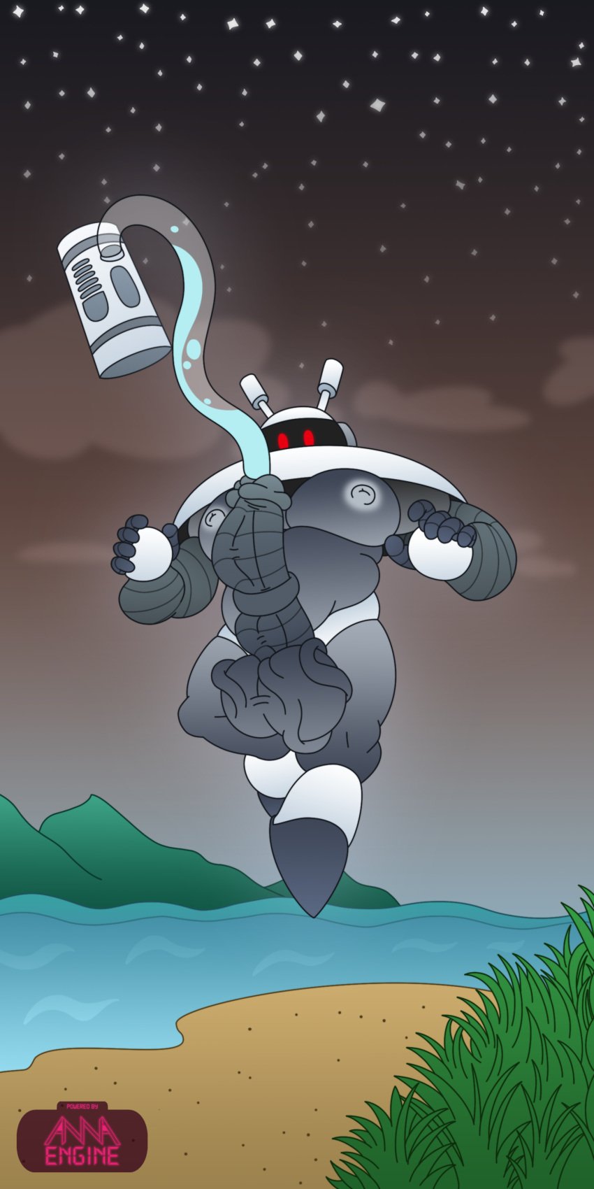 1:2 5_fingers absurd_res animal_genitalia animal_penis annaengine antennae_(anatomy) armor ball_bulge balls beach beach_background biceps big_balls big_pecs big_penis bulge capcom cloud cosmic_background detailed_background digital_drawing_(artwork) digital_media_(artwork) equine_genitalia equine_penis erection fingers fuel_pump fuel_tank galaxy_man genitals glowing glowing_body gradient_body grey_body hi_res humanoid levitating levitation looking_down machine male medial_ring mega_man_(series) megaman_(classic) megaman_9 mountain mouthless multicolored_body musclegut muscular muscular_humanoid night nipples not_furry nude outside pecs penetration penile penis plant red_eyes refueling robot robot_humanoid sand screen sea seaside sky solo spread_arms star starry_background starry_sky stretched_urethra sunset ufo urethra urethral urethral_bulge urethral_penetration water white_body