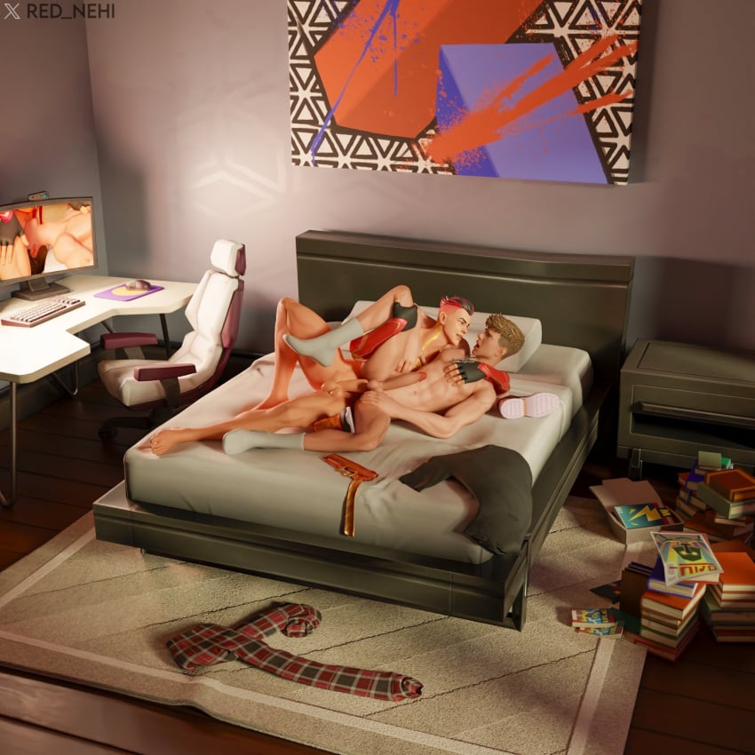 bed bedroom bedroom_sex boy chain_necklace clix clix_(fortnite) cock fortnite fortnite:_battle_royale gay male naked naked_male necklace nsfw nude nude_male penis penis_out porn sex sex_from_behind shirt shirtless streamer thegrefg twitch youtube youtuber