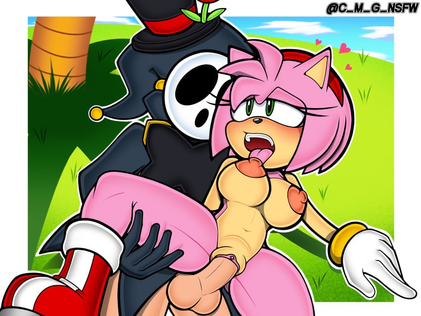 2025 4:3 amy_rose anthro anti_groove areola balls big_breasts big_nipples blush boots bottomless_male breasts c_m_g_nsfw clitoris clothed clothing digital_media_(artwork) duo erection eulipotyphlan eyelashes female footwear genitals gloves green_eyes handwear hat headgear headwear heart_symbol hedgehog hi_res male male/female male_penetrating mammal mario_bros mask naked_footwear navel nintendo nipples nude open_mouth penetration penis pink_body pussy red_nipples sega sex shoes shyguy sonic_the_hedgehog_(series) spread_legs spreading style_emulation teeth thick_thighs tongue tongue_out top_hat vaginal_penetration wearing_mask