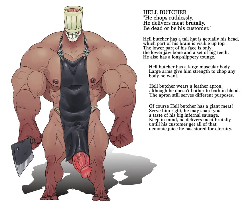 apron apron_only balls bara big_penis devince flaccid huge_cock male male_only muscles muscular penis solo solo_male