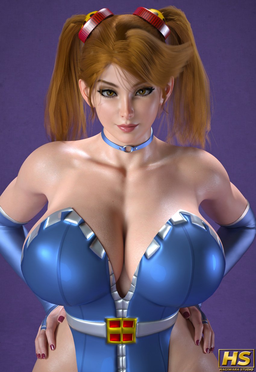 1girls 3d 3d_artwork 3d_model 3d_render absurd_res absurdres athletic athletic_female bare_shoulders big_breasts black_eyeliner blue_choker blue_clothes blue_clothing blue_leotard blue_sleeves breasts brown_eyes brown_hair busty choker cleavage close-up clothed clothed_female clothing cute_face detached_sleeves eyeliner female fingernails fit fit_female gradient_background gundam gundam_build_fighters gundam_build_fighters_try hagiwara_studio hand_on_hip hand_on_own_hip hands_on_hips hands_on_own_hips high_leg_leotard high_resolution highres hips huge_breasts large_breasts leotard light-skinned_female light_skin long_hair nail_polish plain_background plump_breasts pose posing presenting_breasts purple_background red_nail_polish red_nails sazaki_kaoruko simple_background sleeves solo solo_female solo_focus standing staring staring_at_viewer thick thick_female twintails wide_hips