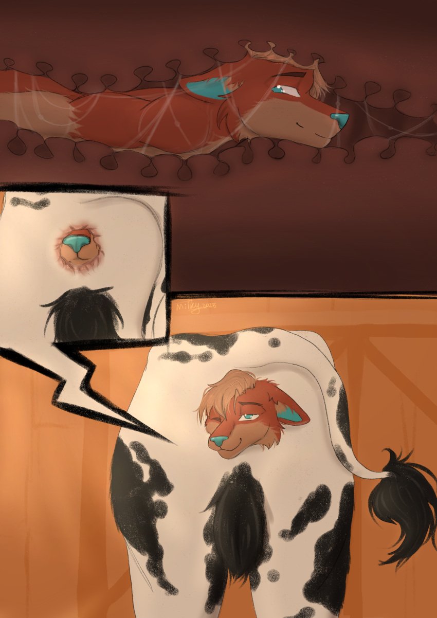 absurd_res all_the_way_through anal anal_fluids anal_slime anal_vore anthro anus ass barn big_butt blue_ears blue_eyes blue_nose bodily_fluids bovid bovine canid canine canis cattle digital_media_(artwork) duo face_in_ass female feral full_tour fur guts hair head_in_anus head_in_ass head_out_of_ass hi_res intestinal_fluid intestines looking_at_viewer male male/female mammal multicolored_body multicolored_fur nude oral_vore organs penetration prey_in_ass red_wolf safe_vore size_difference snout snout_in_ass soft_vore stretched_anus tail tula_wolf vore wolf