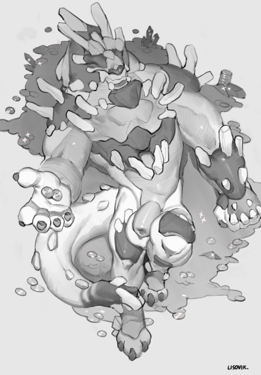 animal_genitalia anthro balls coin dragon fist fully_sheathed genitals hi_res lisovik. male money monochrome muscular muscular_anthro muscular_male mythological_creature mythological_scalie mythology nude offering_money outstretched_arm penis scalie sheath simple_background solo tail treasure_hoard