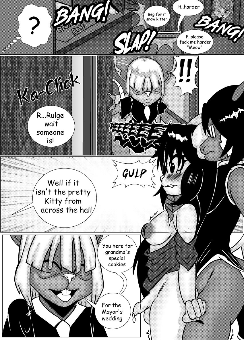 absurd_res anthro apartment asian_clothing big_breasts bodily_fluids breasts casual_clothing caught chinese_clothing chinese_dress clothing comic cum cum_drip darkfang100 darkfangcomics dragon dress dripping duo east_asian_clothing elder felid feline femboy fur genital_fluids hair hallway hand_around_neck hi_res long_hair male male/male mammal mythological_creature mythological_scalie mythology oversized_clothing penetration public public_nudity public_sex remi_the_feline rodent rulge_the_dragon scalie sex surprised_expression white_body white_fur