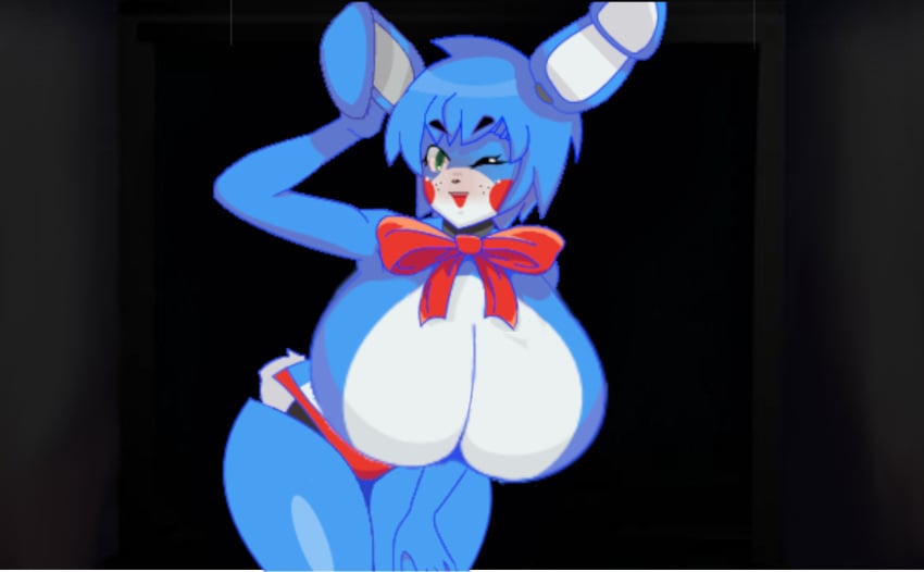 alternate_breast_size android animatronic anthro big_breasts blue_body blue_fur blue_hair blue_skin bow bowtie breasts breasts_bigger_than_head bunny_ears bunny_girl bunny_tail bunnygirl camera camera_view cleavage deviantart deviantart_link ear edit edited featureless_breasts five_nights_at_freddy's five_nights_in_anime fnaf fnia freckles freckles_on_face furry gameplay_mechanics gigantic_breasts green_eyes huge_breasts hyper hyper_breasts mairusu-paua massive_breasts no_nipples open_mouth pose posing rabbit rabbit_girl red_panties red_thong ribbon robot robot_girl robot_humanoid seductive solo teasing thick_thighs thighs thong toy_bonnie_(fnaf) toy_bonnie_(fnia) transparent_background white_body white_fur white_skin wink winking winking_at_viewer