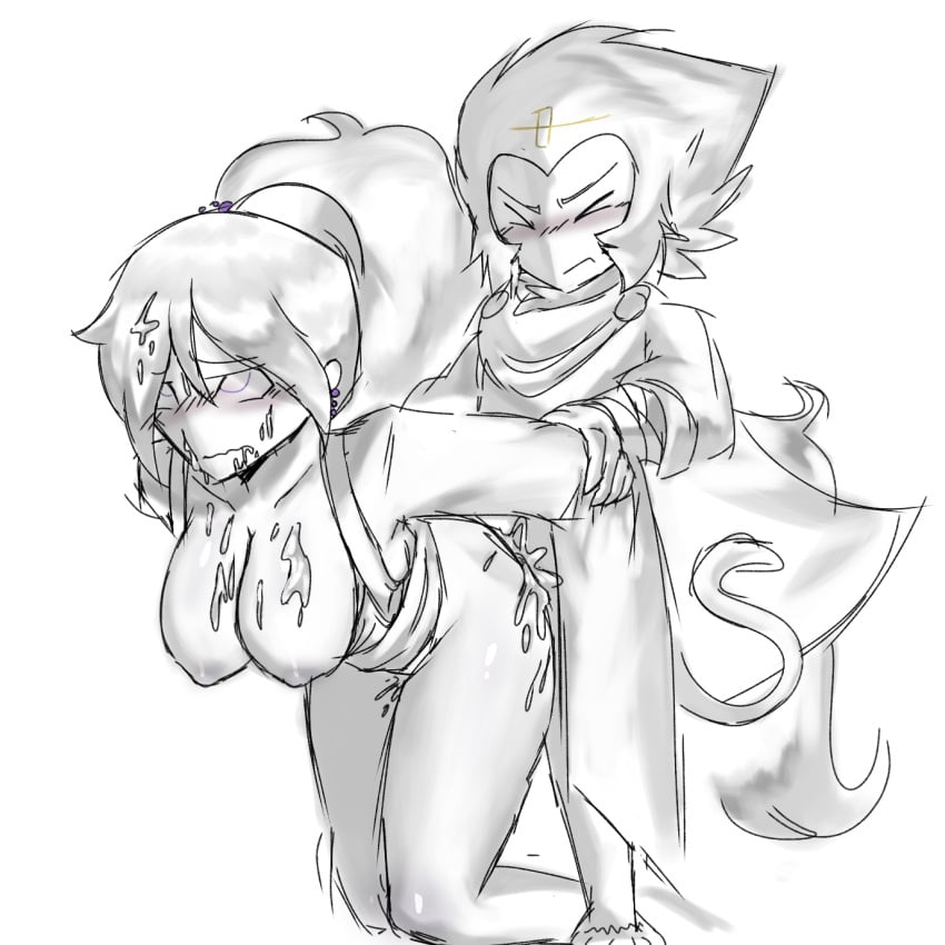1boy anthro anthro_on_human breasts chinese_mythology cum_on_breasts cumshot cumshot_on_chest diantha_tha_dog female haplorhine journey_to_the_west male non-human overly_sarcastic_productions straight straight_sex sun_wukong