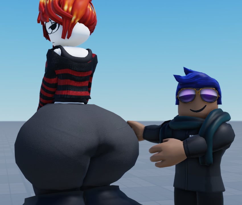 3d acorn_hair artist_self-insert caked_up deviantart_link dumptruck_ass dumptruck_butt embarrassed fat_ass glasses gyatt huge_ass looking_back massive_ass proud roblox roblox_studio showing_ass thick_ass thick_thighs trippinguy