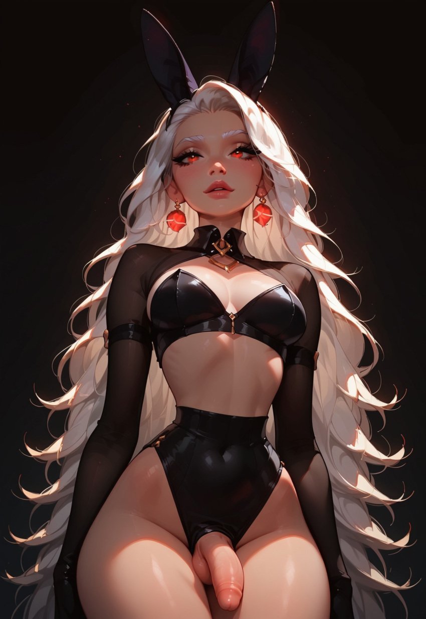 ai_generated blindparty futanari nudity penis red_eyes white_hair