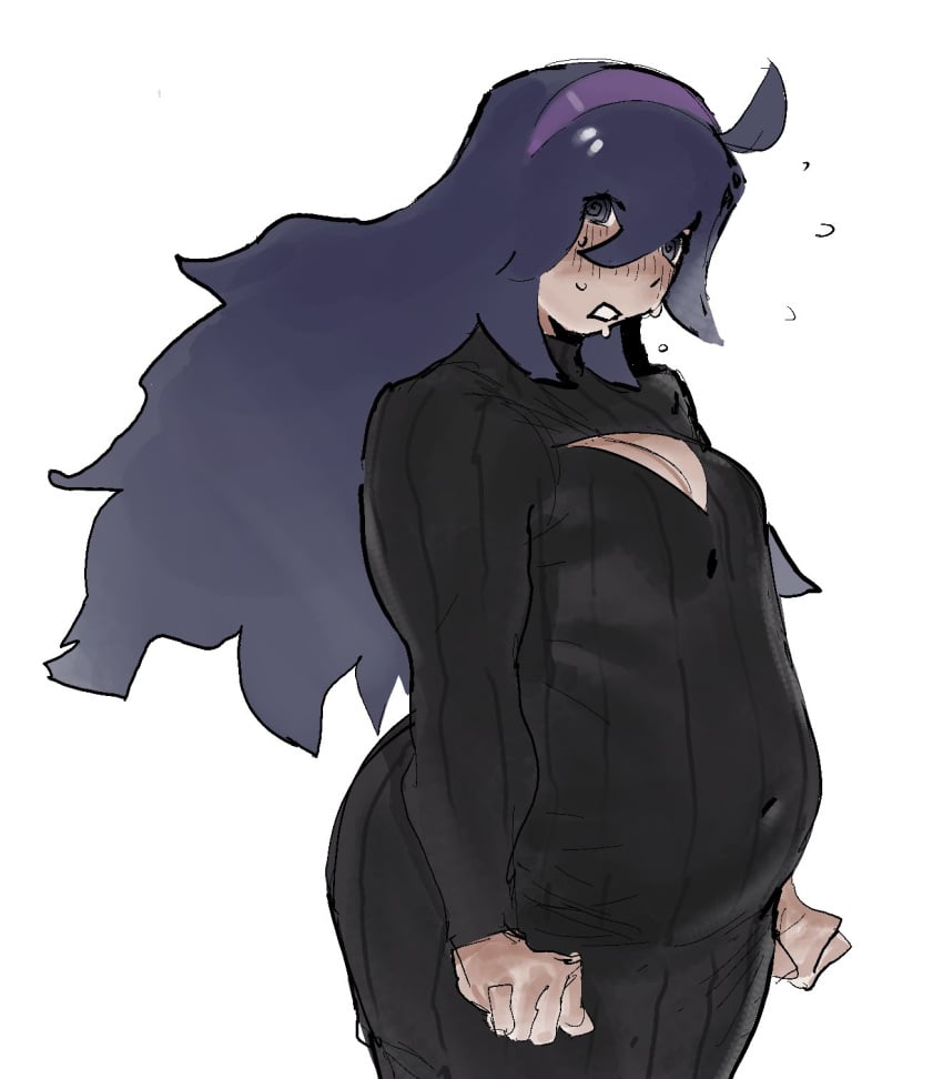 1girls bawlboxer big_breasts breasts chubby clothed clothed_female embarrassed fat female female_focus female_only hairband headband hex_maniac navel_visible_through_clothes pokemon pudgy_belly shy solo solo_female solo_focus thick_thighs thighs