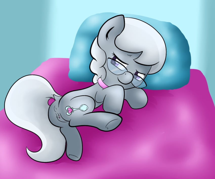 alazak anus ass bed equine female friendship_is_magic glasses horse mammal my_little_pony pony pussy silver_spoon_(mlp) simple_background solo young