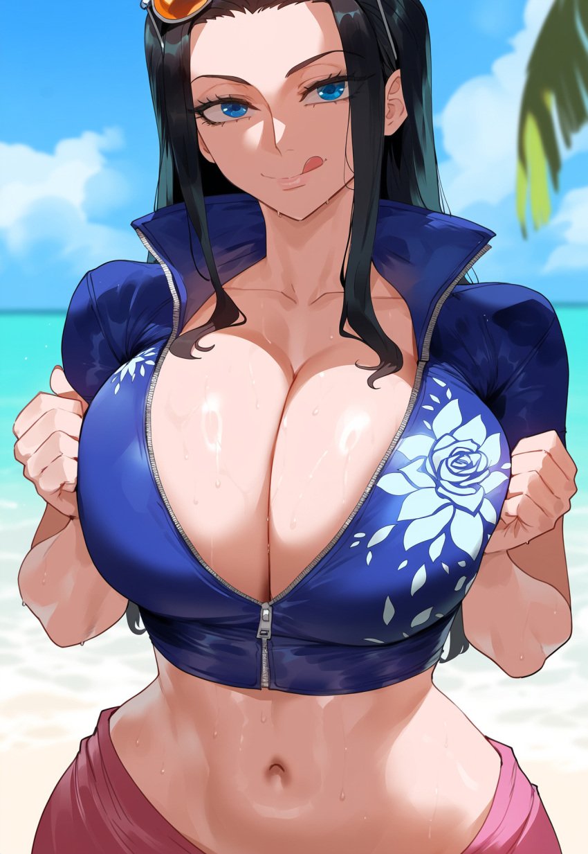 1girls ai_generated creamy_ai female female_only light-skinned_female mature mature_female nico_robin one_piece tagme