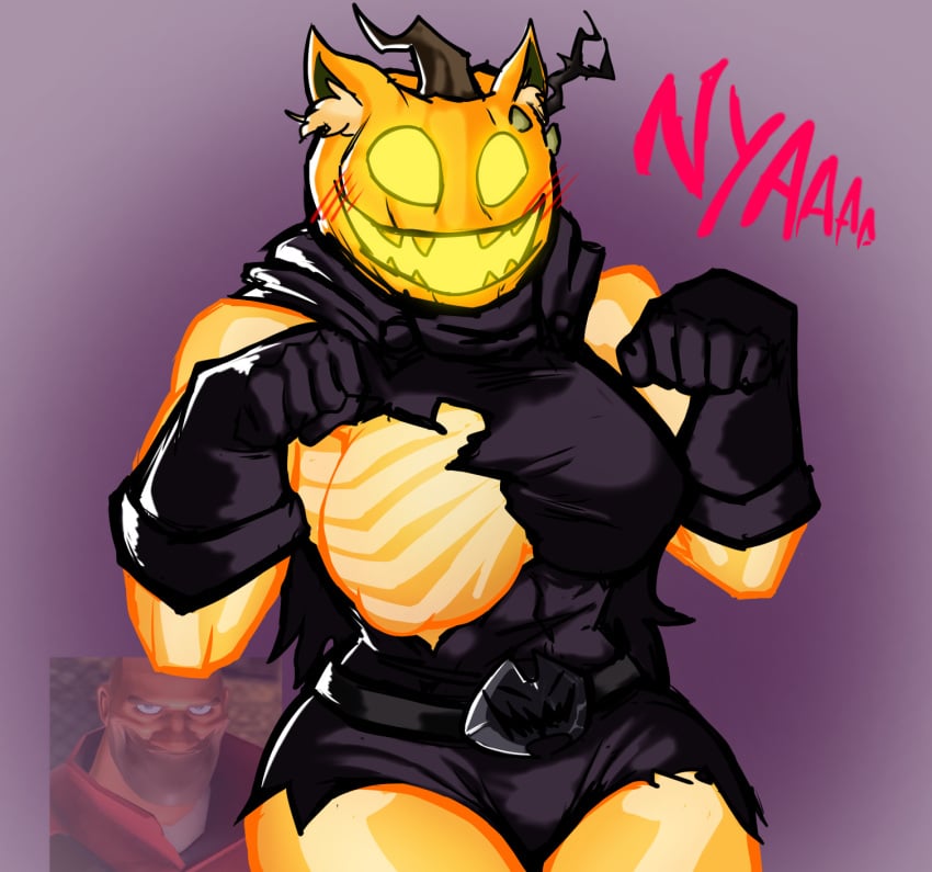 cat_ears catgirl dullahan fat4survival female ghost gloves horseless_headless_horsemann orange_body partially_clothe partially_clothed rule_63 see-through skeleton soldier_(team_fortress_2) team_fortress_2 tf2 tra transparent transparent_body