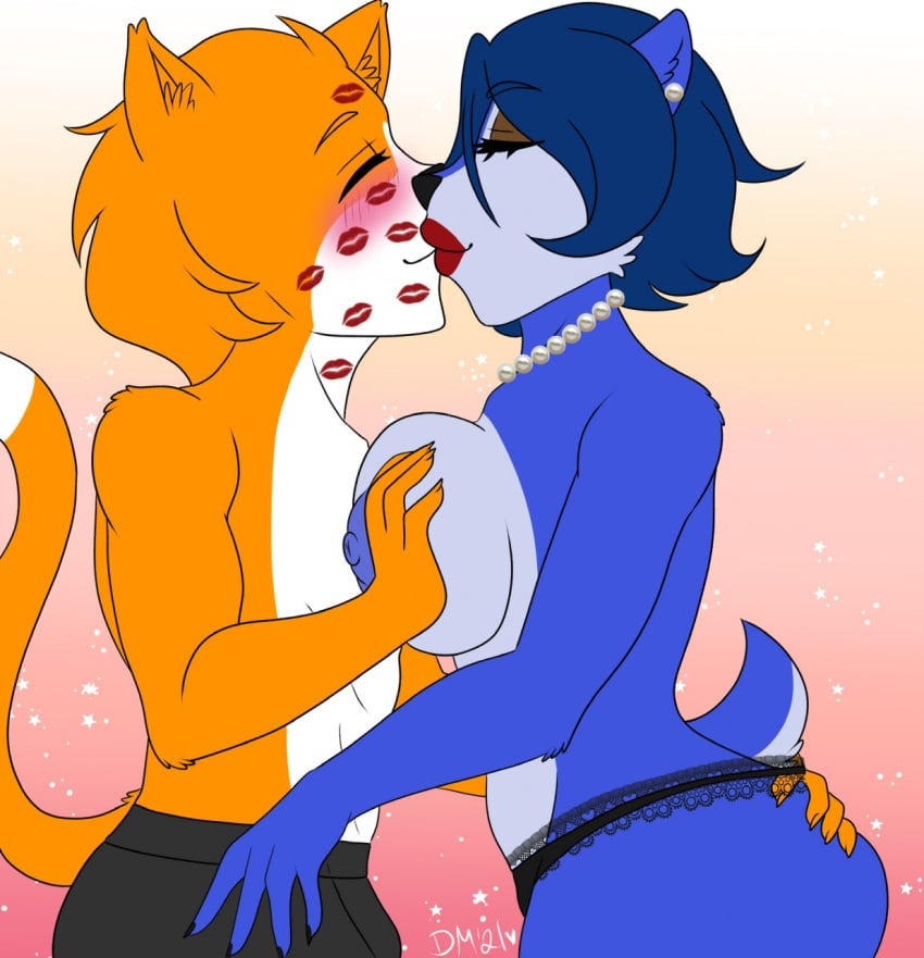 ass baxter_gagliardi breasts buff dimetria_borealis_vold discordmelody feline gilf groping ground_squirrel hunk italian kiss_marks lingerie lips lipstick long_hair luhyzi muscular orange_fur rodent smooch squirrel strong