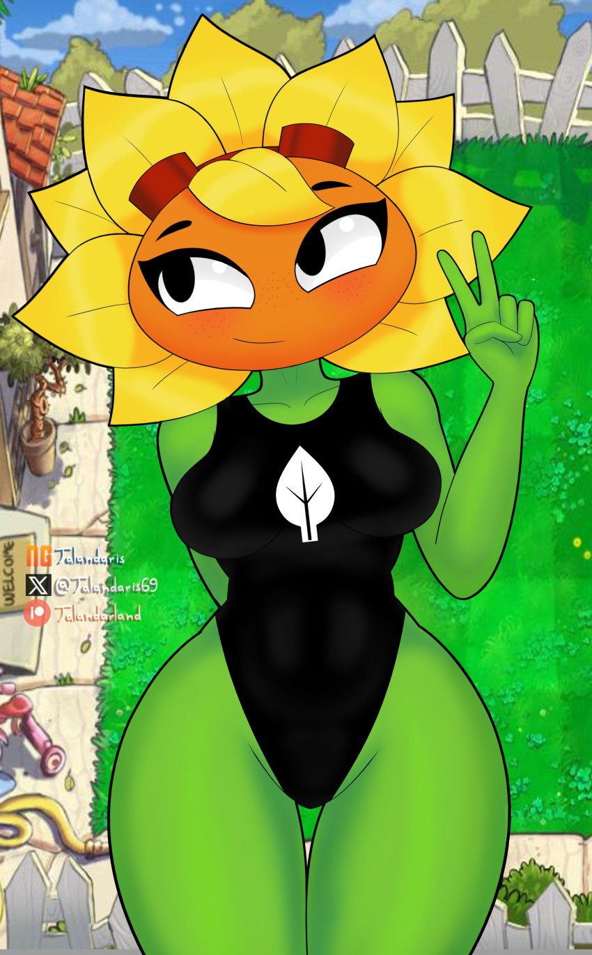 1girls anthro anthrofied ass breasts breasts female flora_fauna plant plant_girl plant_humanoid plantie plants_vs._zombies plants_vs_zombies popcap_games pussy solar_flare_(pvz) sunflower_(pvz)