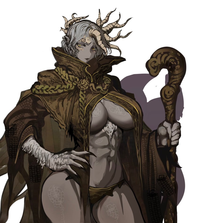 1girls abs big_breast big_breasts elden_ring female fromsoftware genderswap looking_at_viewer morgott_the_omen_king muscular_female no_nude no_nudity rule_63 standing tomatolover16