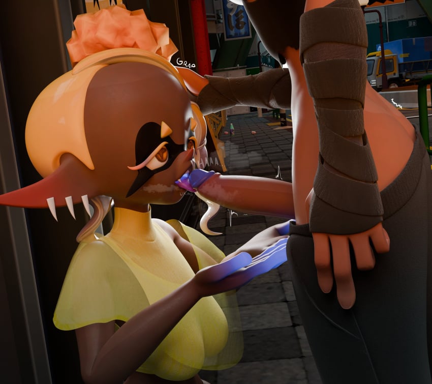 1boy 1girls 3d 3d_(artwork) blender blender_(software) cock frye_(splatoon) octoling octoling_boy penis penis_lick splatoon splatoon_3 the_true_sama