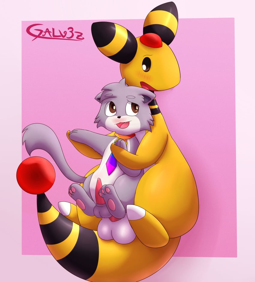 2020 ampharos anal anal_sex ball_size_difference balls blush border chair_position domestic_cat duo felid feline felis feral feral_on_feral feral_penetrated feral_penetrating feral_penetrating_feral feral_penetrating_male from_behind_position fur galv3z_(artist) generation_2_pokemon genitals grey_body grey_fur hand_holding hi_res interspecies male male/male male_feral male_on_feral male_penetrated male_penetrating male_penetrating_feral male_penetrating_male mammal multicolored_necktie necktie nintendo outside_border penetration penile penile_penetration penis penis_in_ass penis_size_difference pink_background pokemon pokemon_(species) pokephilia rainbow_necktie sex signature simple_background tail tapering_penis thick_tail thick_thighs white_body white_fur yellow_body