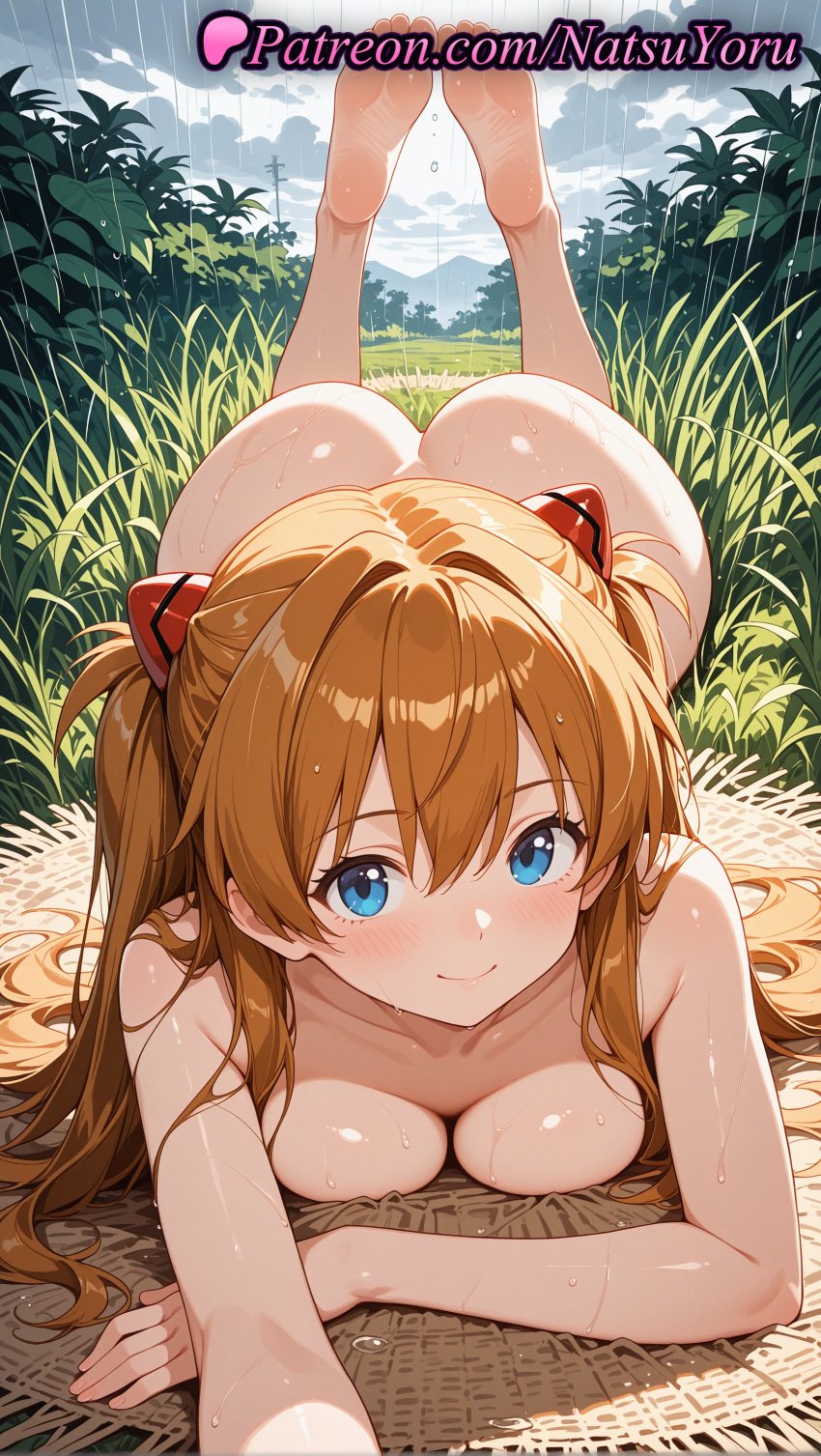 1girls 2025 ai ai_assisted ai_generated anime anime_style asian ass asuka_langley_sohryu bangs barefoot blue_eyes blush breast_press breasts brown_hair bust busty caucasian cleavage closed_mouth cloud cloudy_sky collarbone completely_nude day feet feet_up female female_focus female_only foot_fetish foreshortening grass grey_sky hair_between_eyes hair_pods hentai hi_res high_quality high_resolution highres indoors interface_headset juicy_butt large_breasts legs long_hair looking_at_viewer lying medium_breasts natsuyoru neon_genesis_evangelion non-asian nude nude_female on_stomach orange_hair oshiri outdoors pale_skin patreon plant rain red_hair shiny shiny_skin sky smile soles solo solo_female stable_diffusion the_pose thighs toes twintails two_side_up voluptuous voluptuous_female water wet