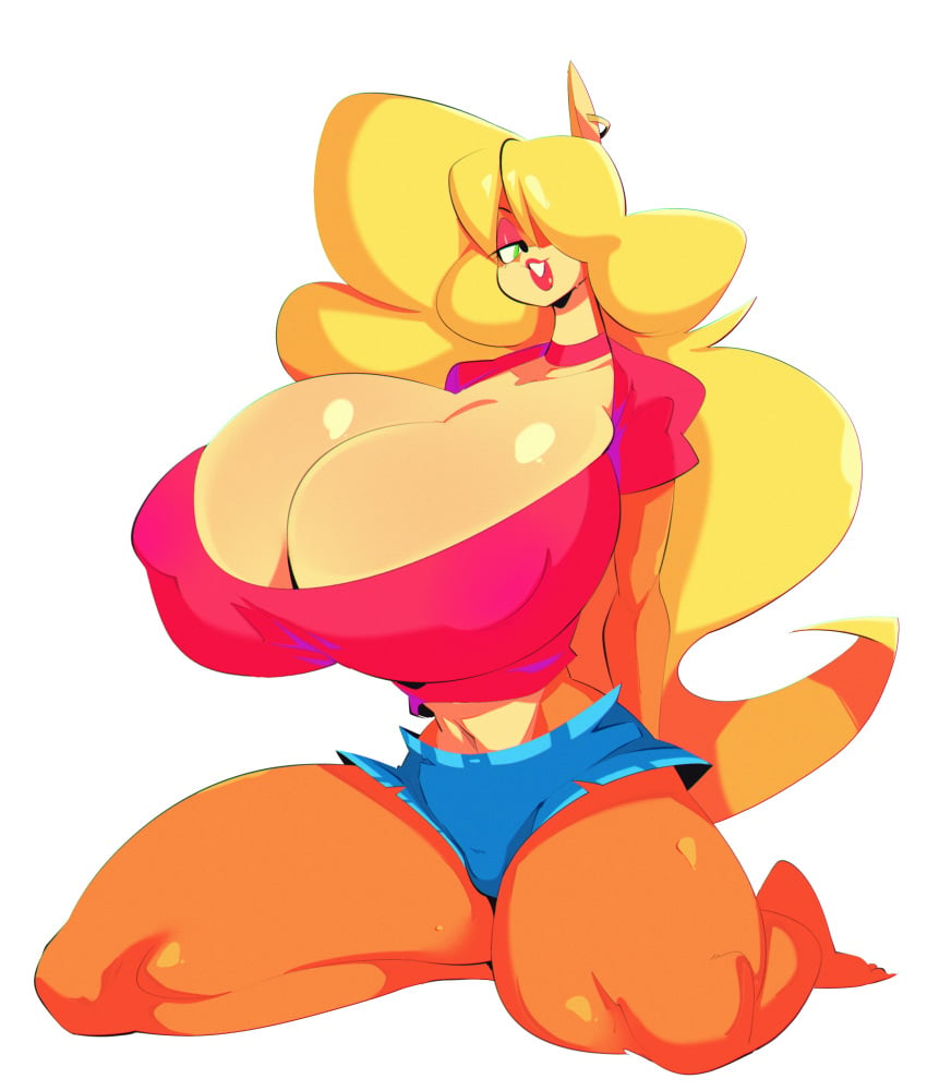 antrho bandicoot big_breasts blonde_female blonde_hair breasts breasts_bigger_than_head busty busty_female busty_girl cleavage cleavage_overflow clothed clothed_female crash_(series) curvaceous curvaceous_female curvaceous_figure curves curvy curvy_body curvy_female curvy_figure davix-ilustrador female full_body fully_clothed fur furry furry_female gigantic_breasts hourglass_figure huge_breasts jdwalkrat kneeling large_breasts long_hair top_heavy top_heavy_breasts upper_body voluptuous voluptuous_anthro voluptuous_female