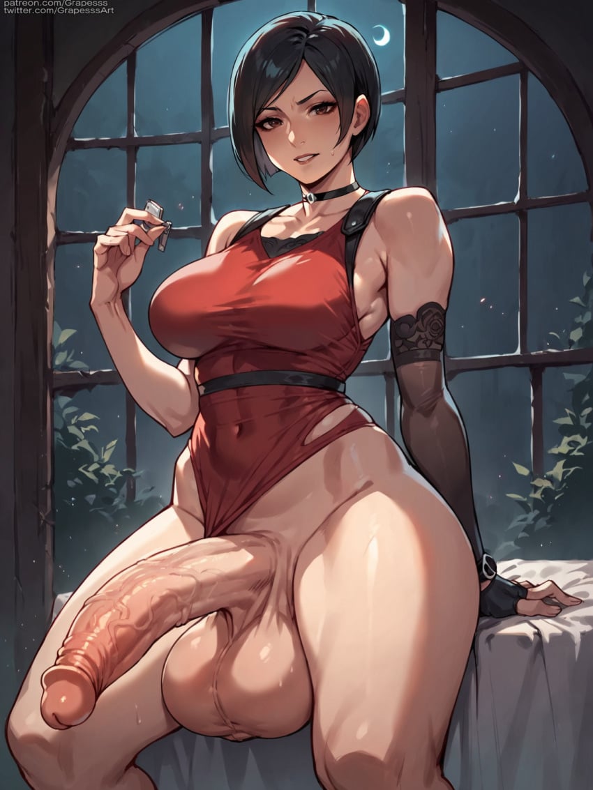 ada_wong ai_generated futanari grapesss light-skinned_futanari resident_evil