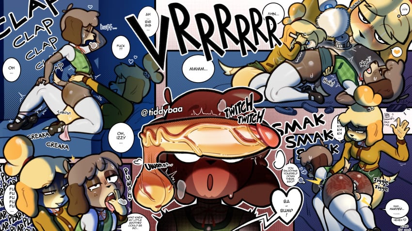 alternate_version_available animal_crossing anthro ball_sucking cant_see_the_haters chastity_cage comic comic_page crossdressing cum cum_drip cum_in_ass cum_inside dialogue digby_(animal_crossing) femdom futa_on_male futanari incest isabelle_(animal_crossing) kissing multiple_orgasms panties sex_toy spanking strap-on tiddybaa_(artist) vibrator