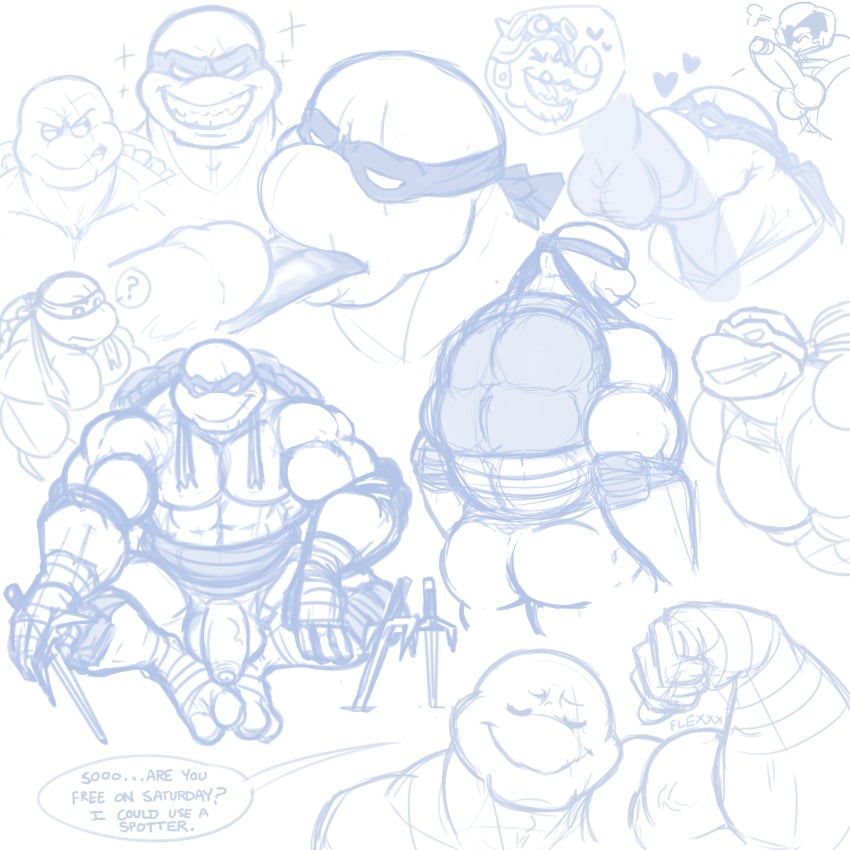 ? abs anothermeekone anthro ass balls biceps deepthroat english_text erection fellatio flexing heart hi_res male mask muscular muscular_male oral pecs penis raphael reptile rocksteady scalie sex smile speech_bubble teenage_mutant_ninja_turtles text tongue tongue_out turtle uncut weapon yaoi