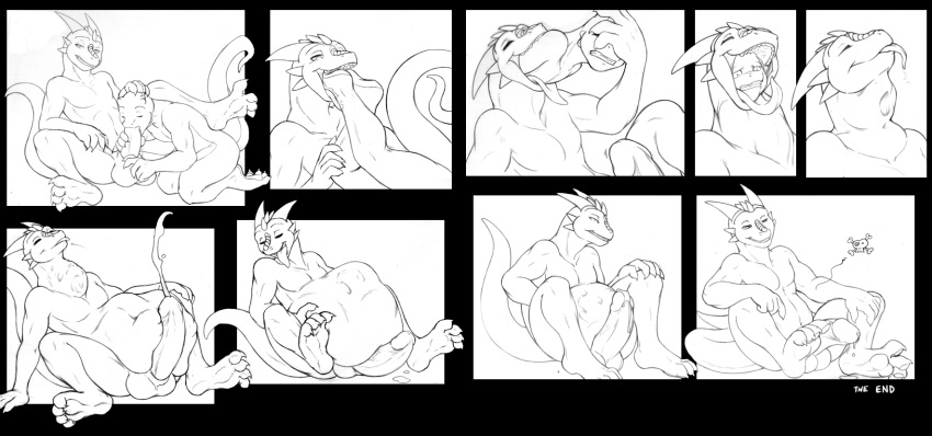 2boys 4_toes anthro balls barefoot belly big_penis bulge claws closed_eyes comic cum cumshot death digestion dragon dripping duo erection fellatio furry furry_only gay gulp half-closed_eyes hindpaw horn imprint kneeling lizard male male_only matt_burt nude nude_male open_mouth oral oral_sex orgasm paws penis reptile scalie sex sitting soles stomach struggling swallowing talash teeth toe_claws tongue tongue_out vore yaoi