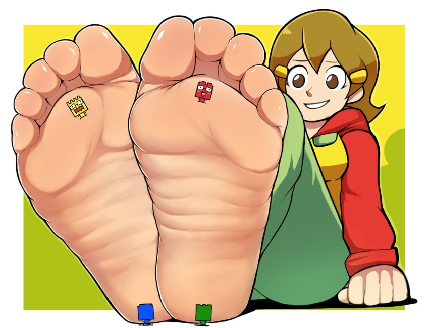 1girls 2d 2d_(artwork) 2d_artwork 5-volt barefeet barefoot blonde_female blonde_hair brown_eyes clenched_hand clenched_hands clothed clothing color colored crush crushing deviantart digital_drawing_(artwork) digital_media_(artwork) dmandestroys feet female female_only fist fists_clenched foot_fetish foot_focus giant_female giantess gts hair hair_clips hair_ornament looking_at_self medium_hair milf mommy mother nervous nervous_smile nintendo simple_background smile smiling soles soles_female teeth toes video_game_character video_games warioware white_body white_skin