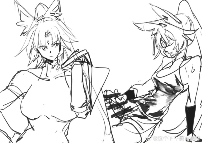 eyess_closed feixiao_(honkai:_star_rail) fox fox_ears futa_only futanari honkai:_star_rail jerkingoff