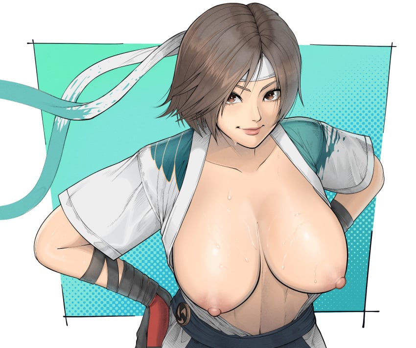 1girls areola areolae bandai_namco big_breasts breast_focus breasts breasts_out breasts_out_of_clothes erodrunky female female_focus female_only hi_res highres huge_breasts kazama_asuka large_breasts light-skinned_female light_skin looking_at_viewer namco nipples no_bra partially_clothed partially_clothed_female solo solo_female solo_focus tekken tekken_8 topless