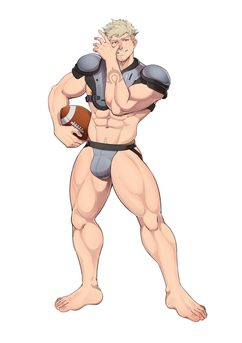 abs bara biceps big_bulge blonde_hair bulge fire_emblem fire_emblem_awakening geckobara jockstrap male male_nipples male_only manly muscular_male nintendo nipples owain_(fire_emblem) pecs underwear