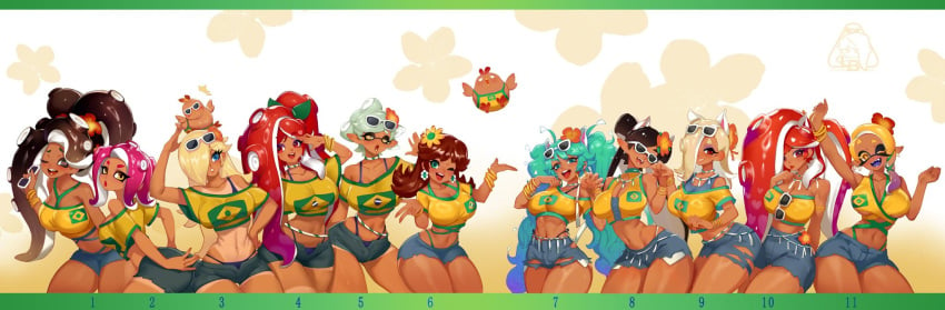 11girls 2024 2d 2d_(artwork) agent_8_(splatoon) artist_logo artist_signature ass bare_shoulders beads belly belly_button big_ass big_breasts big_butt blonde_female blonde_hair blonde_hair_female blue_eyes brazil brazilian brazilian_female brazilian_miku brazilian_miku_(cosplay) breasts busty callie_(splatoon) cleavage curvaceous curves curvy curvy_body curvy_female curvy_figure fanart frye_(splatoon) glasses hair hair_ornament hair_over_one_eye hatsune_miku hips inkling inkling_girl jean_shorts jeans large_ass large_breasts large_butt little_blood long_hair marie_(splatoon) marina_(splatoon) mario_(series) multiple_girls nintendo octoling octoling_girl open_fly pointy_ears pose posing princess_daisy princess_rosalina purple_hair red_hair seductive shiver_(splatoon) short_hair splatoon splatoon_(series) splatoon_2 splatoon_3 stomach sunglasses sunglasses_on_head tan-skinned_female tan_body tan_skin tanline tanned tanned_female tanned_girl tentacle tentacle_hair thighs thong turquoise_hair twintails video_game video_game_character video_game_franchise video_games vocaloid waist_beads white_hair