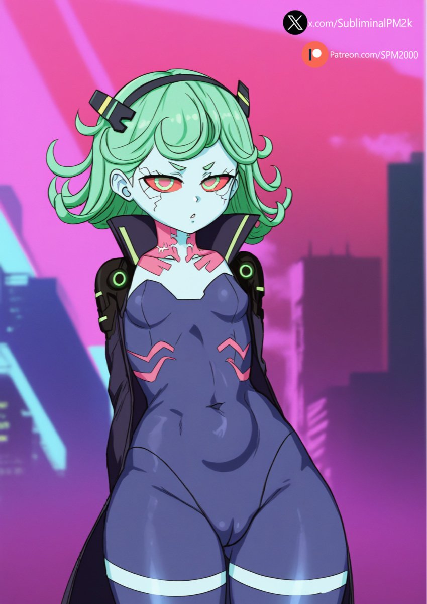 ai_generated character_fusion female fusion green_eyes green_hair rebecca_(edgerunners) solo spm2000 tagme tatsumaki