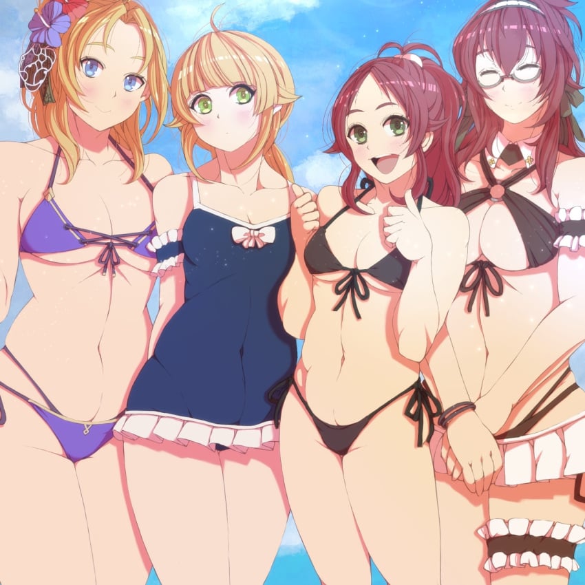 aisha_greyrat bikini highres kiyo_(a_sam_ko) lillia_greyrat mother_and_daughter multiple_girls mushoku_tensei norn_greyrat swimsuit zenith_greyrat