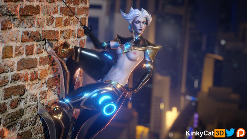 3d camille_ferros cyborg female kinkykatt3d league_of_legends nude nude_female riot_games video_games