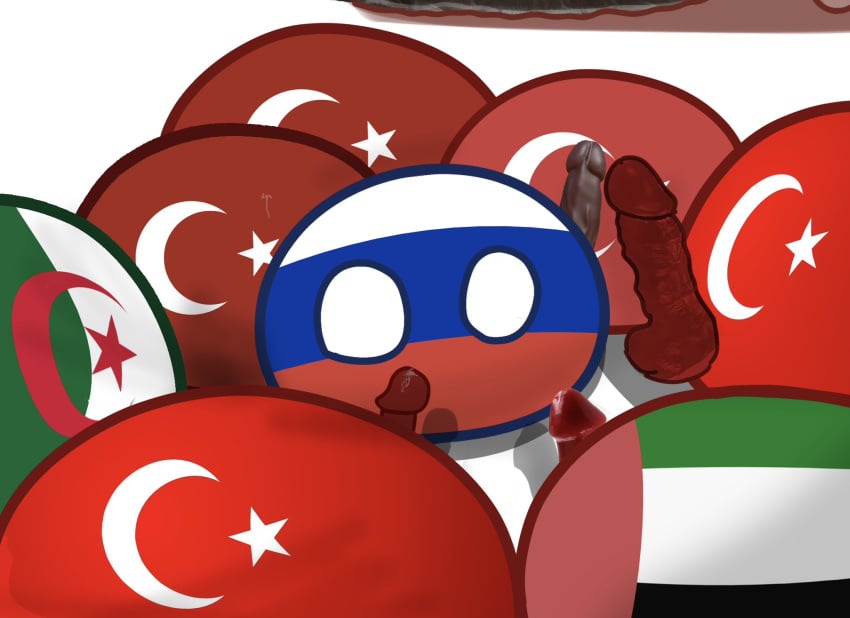 1girls 6+boys algeria algeria_(countryballs) countryballs russia russia_(countryballs) russia_(polandball) russiaball russkaya88naz turkey turkey_(countryballs) uae uae_(countryballs)